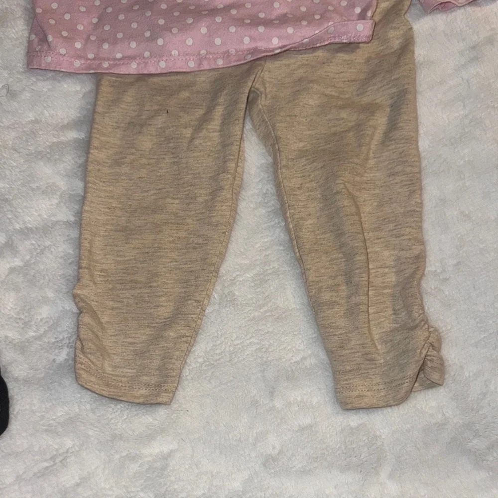 Healthtex Pink Baby Top with White Polka Dots